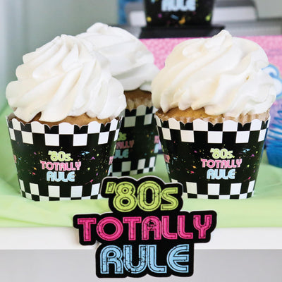 80's Retro - Totally 1980s Party Decorations - Party Cupcake Wrappers - Set of 12