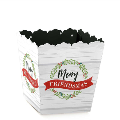 Rustic Merry Friendsmas - Party Mini Favor Boxes - Friends Christmas Party Treat Candy Boxes - Set of 12