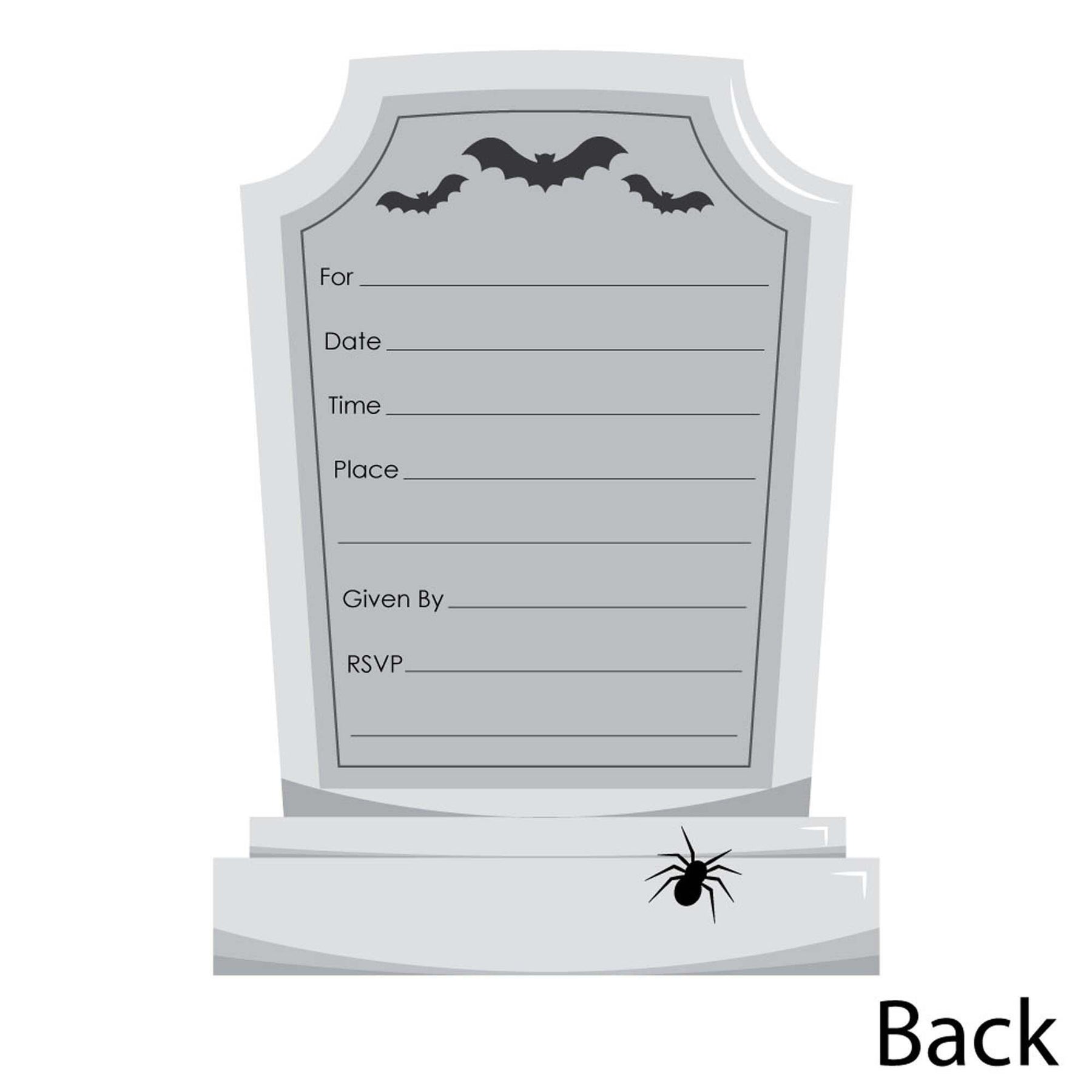 Graveyard Tombstones - Shaped Fill-In Invitations - Halloween Party Invitation Cards with Envelopes - Set of 12 | BigDotOfHappiness.com – Big Dot of Happiness LLC graveyard-tombstones-shaped-fill-in-invitations-halloween-party-invitation-cards-with-envelopes-set-of-12-bigdotofhappiness-com-big-dot-of-happiness-llc