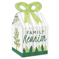 Family Tree Reunion - Square Favor Gift Boxes - Family Gathering Party Bow Boxes - Set of 12