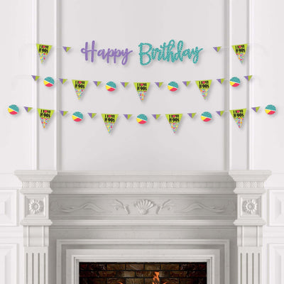 90's Throwback - 1990's Birthday Party Letter Banner Decoration - 36 Banner Cutouts and Happy Birthday Banner Letters