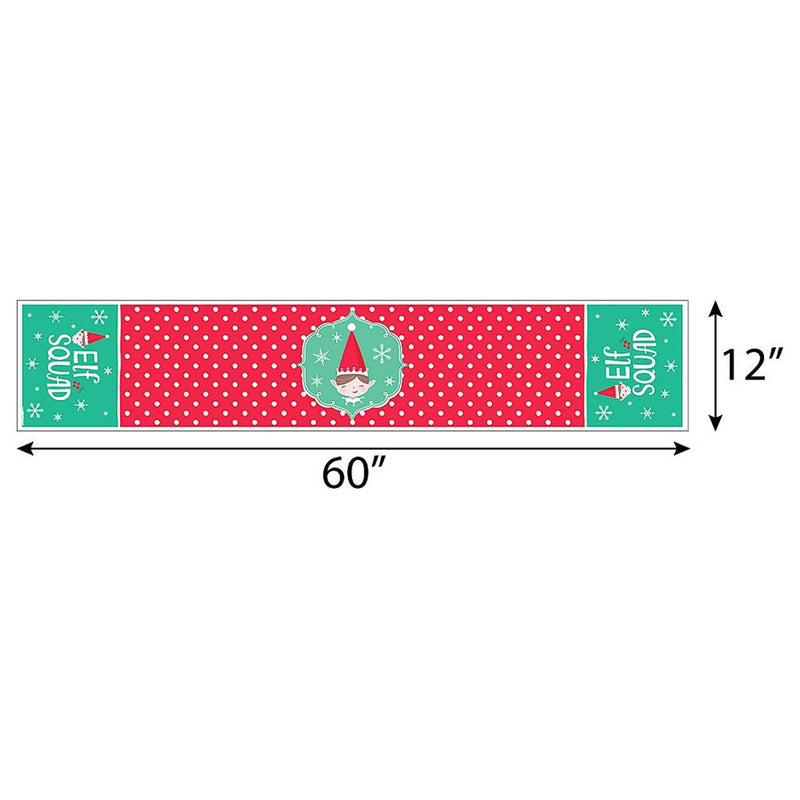Elf Squad - Petite Kids Elf Christmas and Birthday Party Paper Table Runner - 12" x 60"