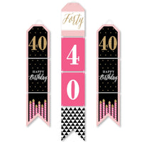 Chic 40th Birthday Indoor Door Decor