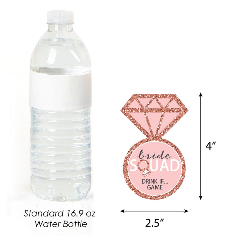 Drink If Game - Bride Squad - Rose Gold Bridal Shower or Bachelorette Party Game - 24 Count