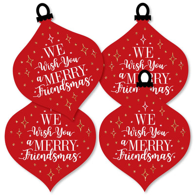 Red and Gold Friendsmas - Ornament Decorations DIY Friends Christmas Party Essentials - Set of 20