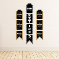 Happy Retirement - Hanging Vertical Paper Door Banners - Retirement Party Wall Decoration Kit - Indoor Door Decor