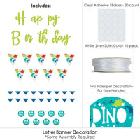 Roar Dinosaur - Dino Mite T-Rex Birthday Party Letter Banner Decoration - 36 Banner Cutouts and Happy Birthday Banner Letters