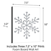Pink Winter Wonderland - Christmas Wall Art and Holiday Decorations - 7.5 x 10 inches - Set of 3 Prints