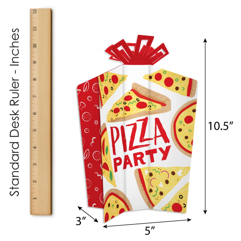 Pizza Party Time - Table Decorations - Baby Shower or Birthday Party Fold and Flare Centerpieces - 10 Count