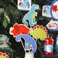 Roar Dinosaur - Trex, Triceratops, Stegosaurus and Brontosaurus Decorations DIY Dino Mite Baby Shower or Birthday Party Essentials - Set of 20