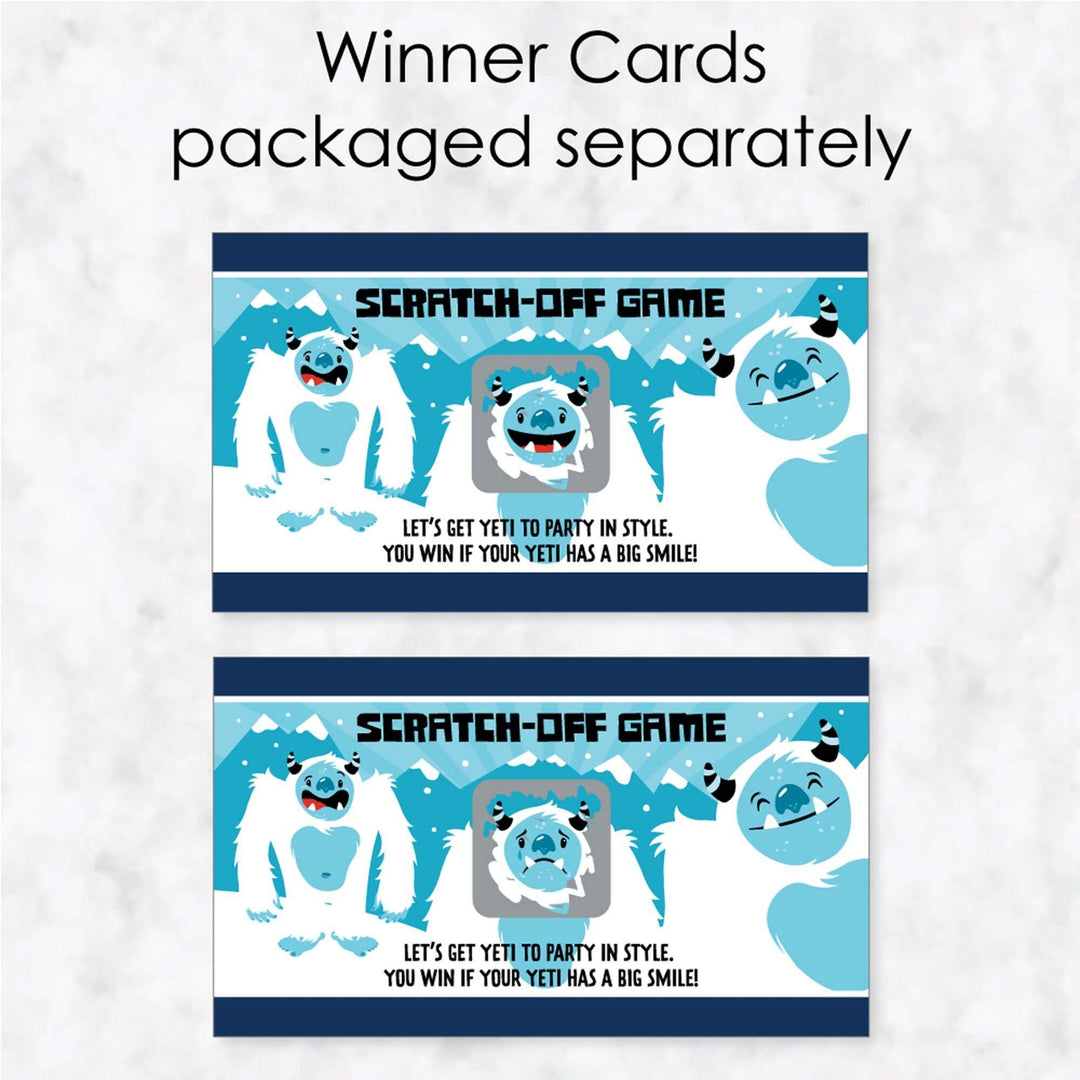 Yeti to Party - Abominable Snowman Party or Birthday Party Game Scratch Off Dare Cards - 22 Count