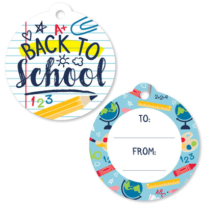 Back to School - First Day of School Classroom Decorations Favor Gift Tags (Set of 20)