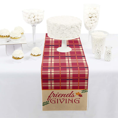 Friends Thanksgiving Feast - Petite Friendsgiving Party Paper Table Runner - 12" x 60"
