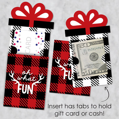 Prancing Plaid - Reindeer Holiday and Christmas Party Money and Gift Card Sleeves - Nifty Gifty Card Holders - Set of 8