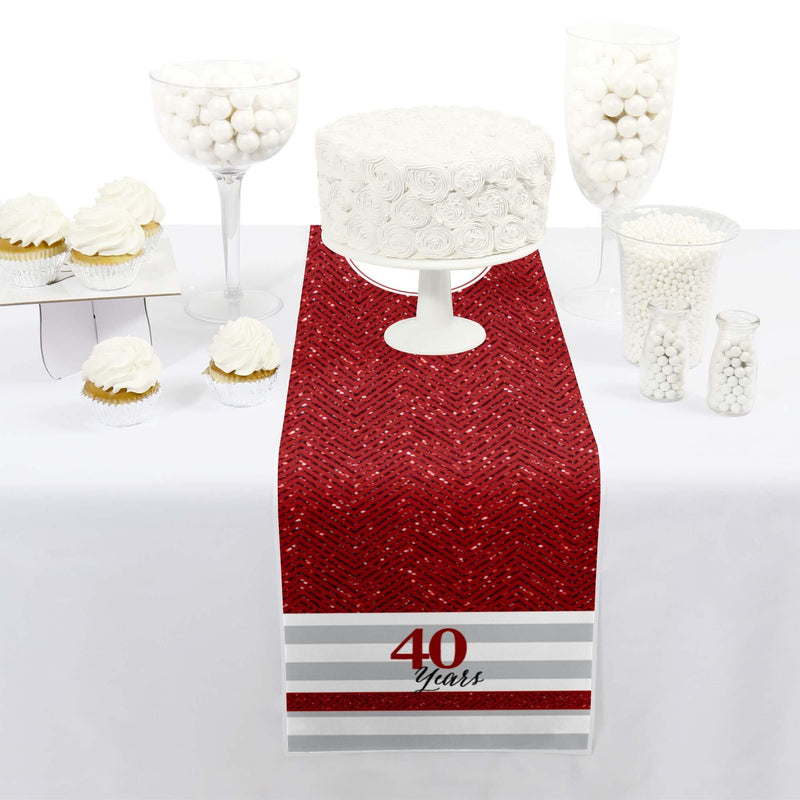We Still Do - 40th Wedding Anniversary - Petite Wedding Anniversary Party Paper Table Runner - 12" x 60"
