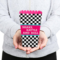 50's Sock Hop - 1950s Rock N Roll Party Favor Popcorn Treat Boxes - Set of 12