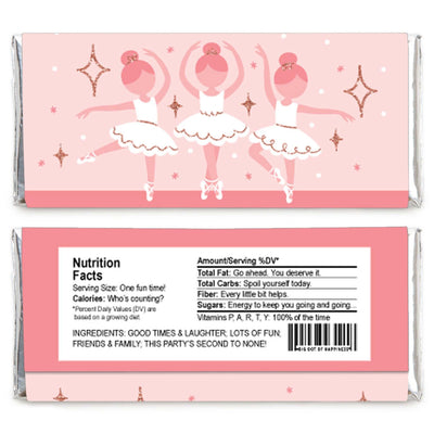 Tutu Cute Ballerina - Candy Bar Wrapper Ballet Party or Birthday Party Favors - Set of 24