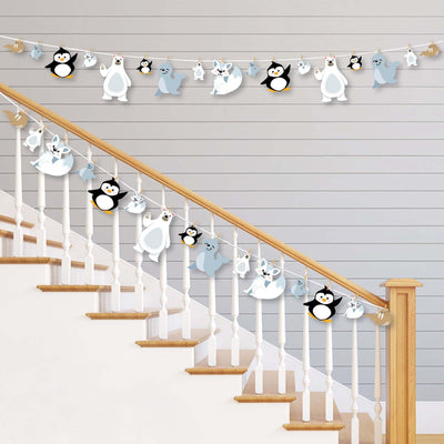 Arctic Polar Animals - Winter Baby Shower or Birthday Party DIY Decorations - Clothespin Garland Banner - 44 Pieces