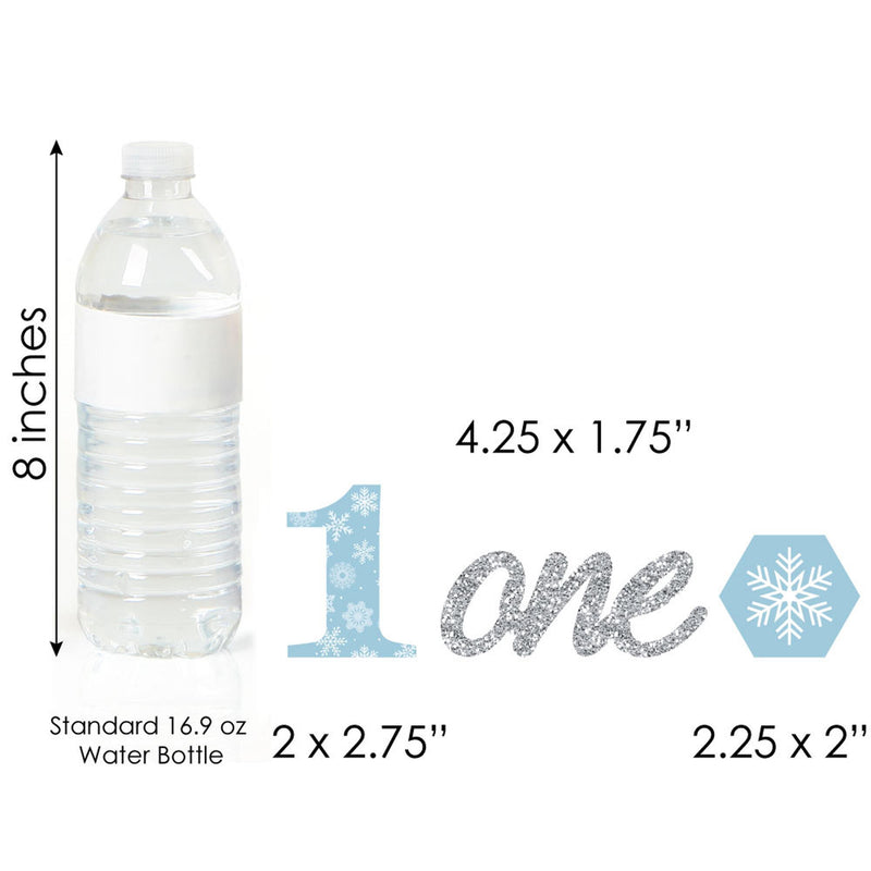 ONEderland - DIY Shaped Holiday Snowflake Winter Wonderland Birthday Party Cut-Outs - 24 ct