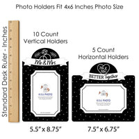 Mr. and Mrs. - Black and White Wedding or Bridal Shower Picture Centerpiece Sticks - Photo Table Toppers - 15 Pieces