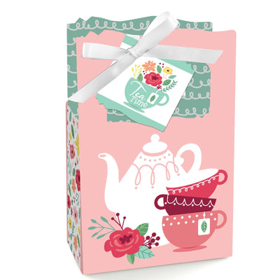 Floral Let's Par-Tea - Garden Tea Party Favor Boxes - Set of 12