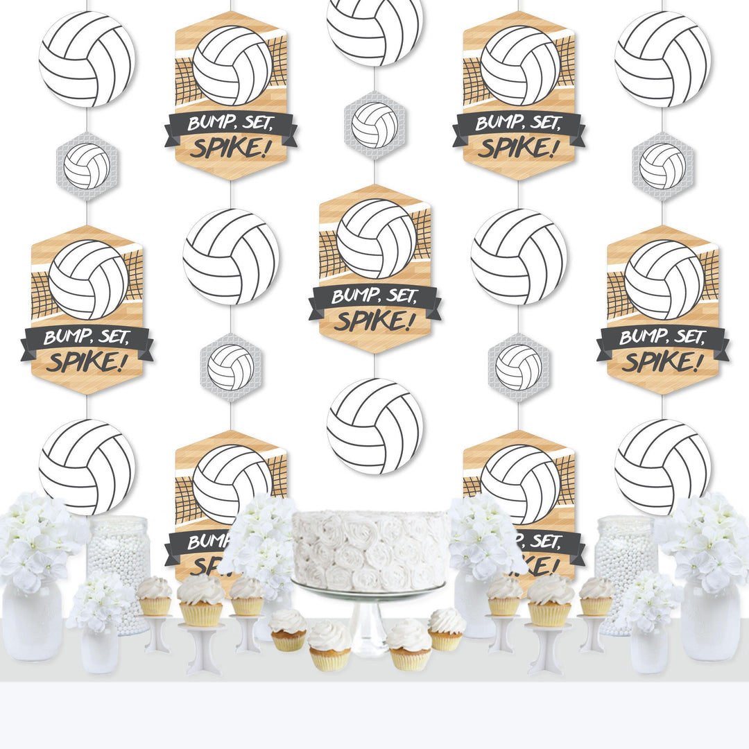Bump, Set, Spike - Volleyball - Baby Shower or Birthday Party DIY Dangler Backdrop - Hanging Vertical Decorations - 30 Pieces