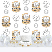 Bump, Set, Spike - Volleyball - Baby Shower or Birthday Party DIY Dangler Backdrop - Hanging Vertical Decorations - 30 Pieces