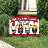 Christmas Nutcracker - Holiday Party Yard Sign Lawn Decorations - Personalized Merry Christmas Party Yardy Sign