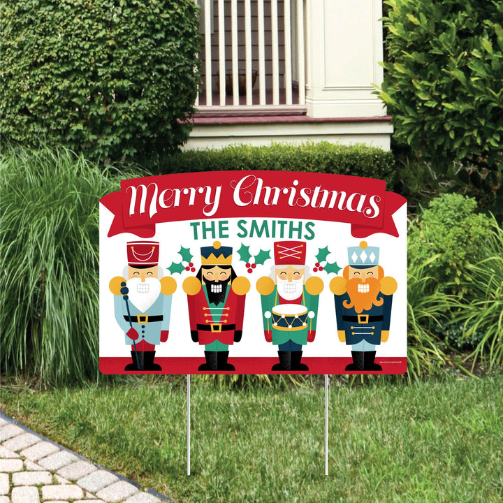 Christmas Nutcracker - Holiday Party Yard Sign Lawn Decorations - Personalized Merry Christmas Party Yardy Sign