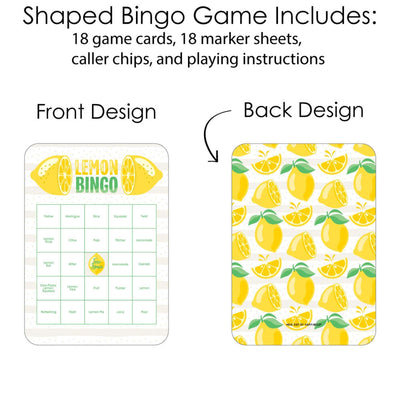 So Fresh - Lemon - Bingo Cards and Markers - Citrus Lemonade Party Bingo Game - Set of 18