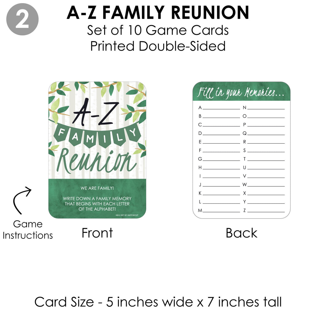 Family Tree Reunion - 4 Family Gathering Party Games - 10 Cards Each - Gamerific Bundle