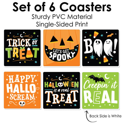 Jack-O'-Lantern Halloween - Funny Kids Halloween Party Decorations - Drink Coasters - Set of 6
