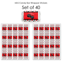 Las Vegas - Mini Candy Bar Wrapper Stickers - Casino Party Small Favors - 40 Count