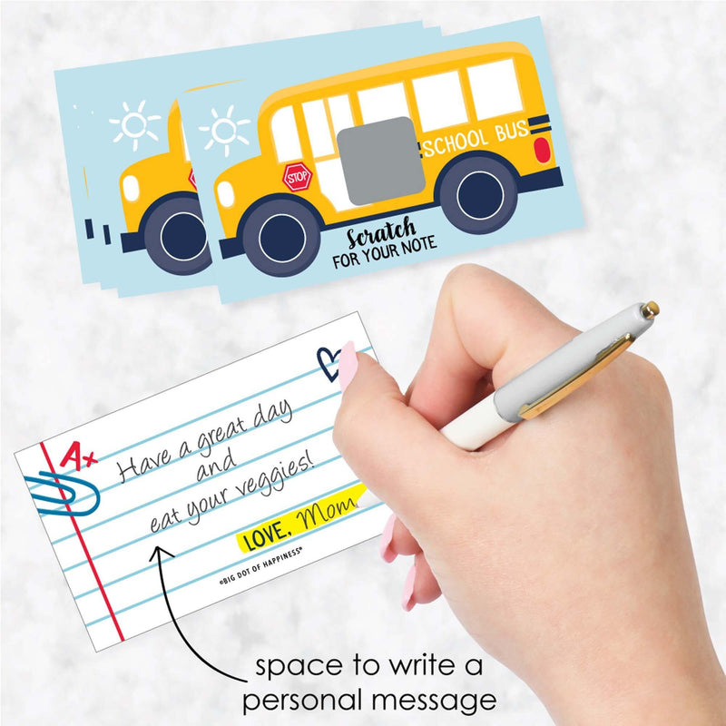 Back to School - First Day of School Kids Lunch Box Notes - Scratch Off Cards - 22 ct