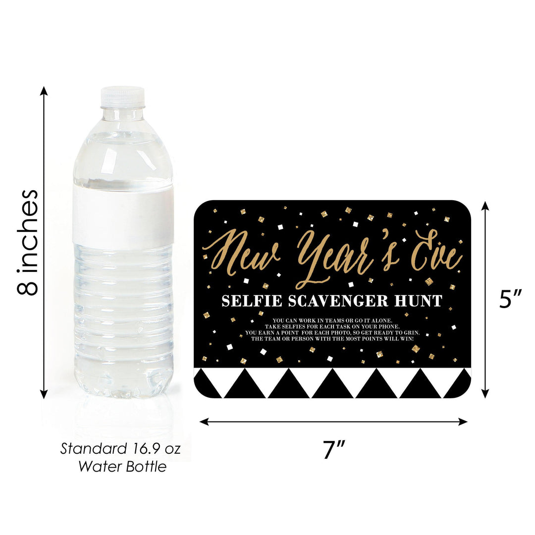 New Year's Eve - Gold - Selfie Scavenger Hunt - New Years Eve Game - Set of 12