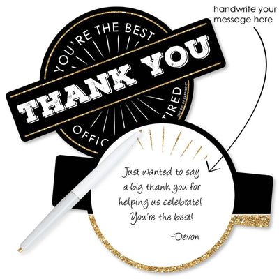 Happy Retirement - Shaped Thank You Cards - Retirement Party Thank You Note Cards with Envelopes - Set of 12