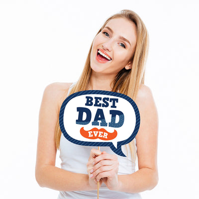 Happy Father's Day - We Love Dad Party Photo Booth Props Kit - 20 Count