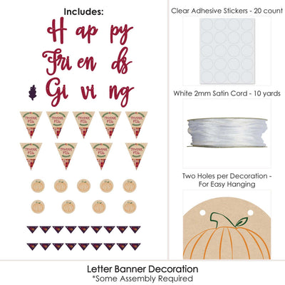 Friends Thanksgiving Feast - Friendsgiving Party Letter Banner Decoration - 36 Banner Cutouts and Happy Friends Giving Banner Letters