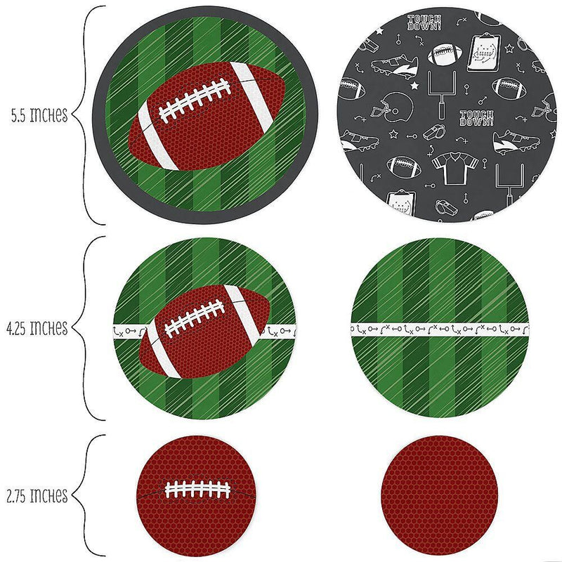 End Zone - Football - Baby Shower or Birthday Party Giant Circle Confetti - Football Party Decorations - Large Confetti 27 Count