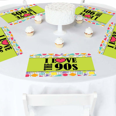 90's Throwback - Party Table Decorations - 1990s Party Placemats - Set of 16