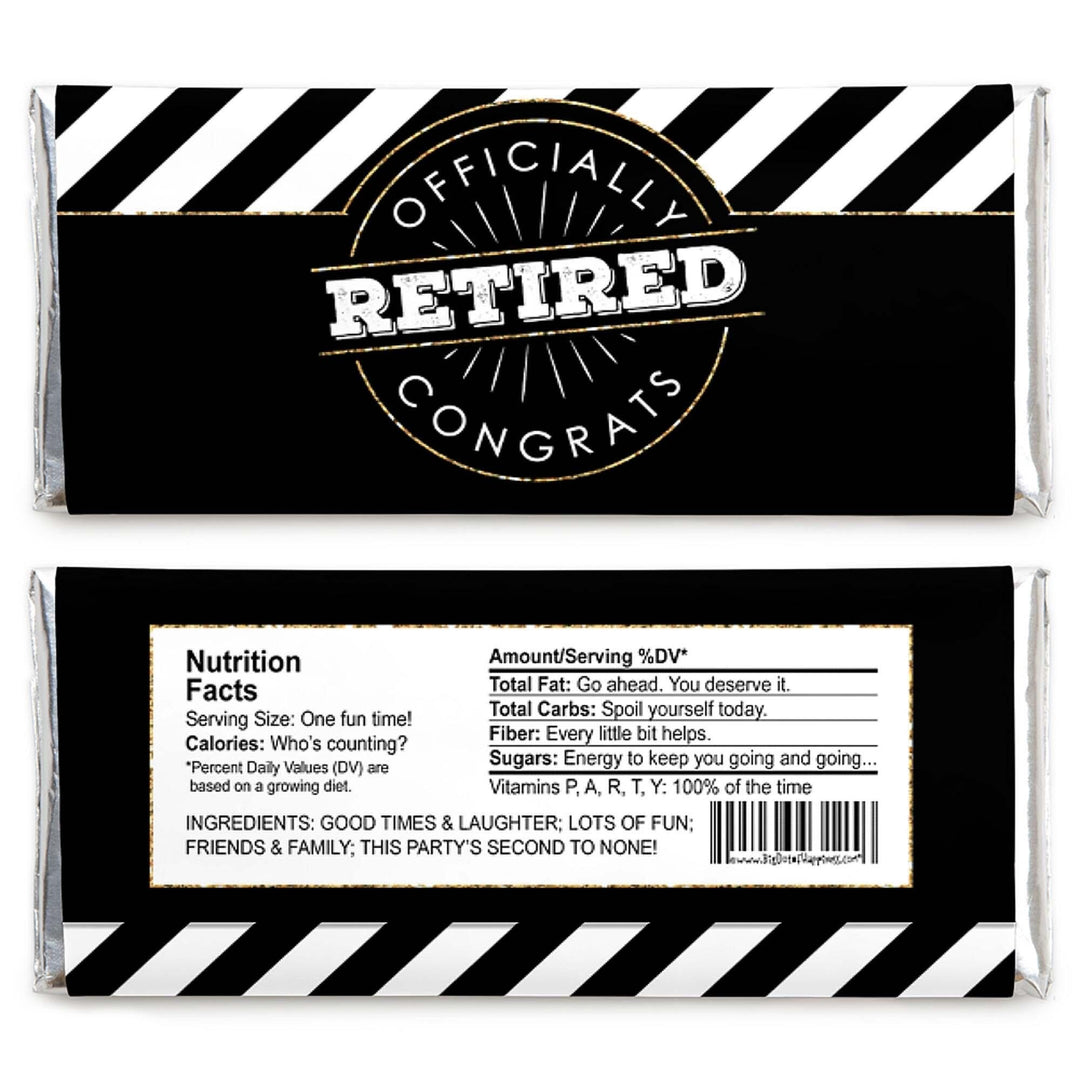 Happy Retirement - Candy Bar Wrapper Retirement Party Favors - Set of 24
