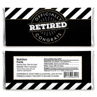 Happy Retirement - Candy Bar Wrapper Retirement Party Favors - Set of 24