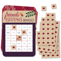 Friends Thanksgiving Feast - Bingo Cards and Markers - Friendsgiving Party Bingo Game - Set of 18