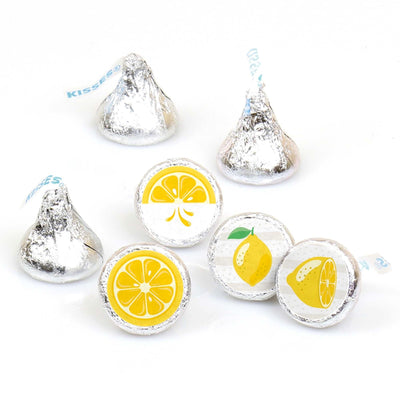 So Fresh - Lemon - Citrus Lemonade Party Round Candy Sticker Favors - Labels Fit Hershey's Kisses - 108 ct