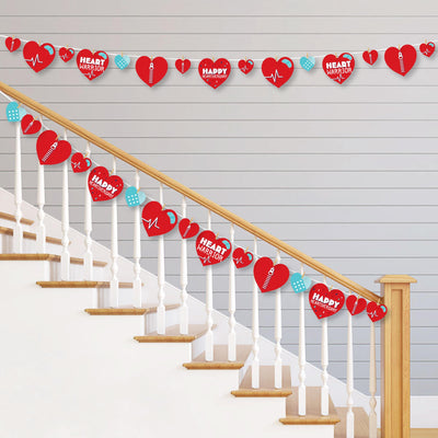 Happy Heartiversary - CHD Awareness DIY Decorations - Clothespin Garland Banner - 44 Pieces