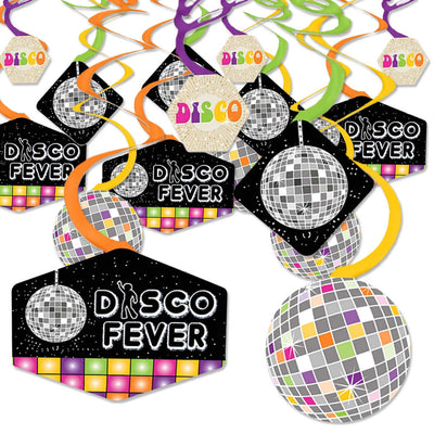 70's Disco - 1970s Disco Fever Party Hanging Decor - Party Decoration Swirls - Set of 40