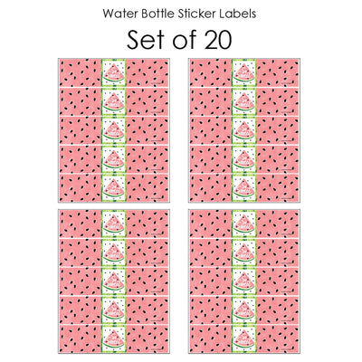 Sweet Watermelon - Fruit Party Water Bottle Sticker Labels - Set of 20