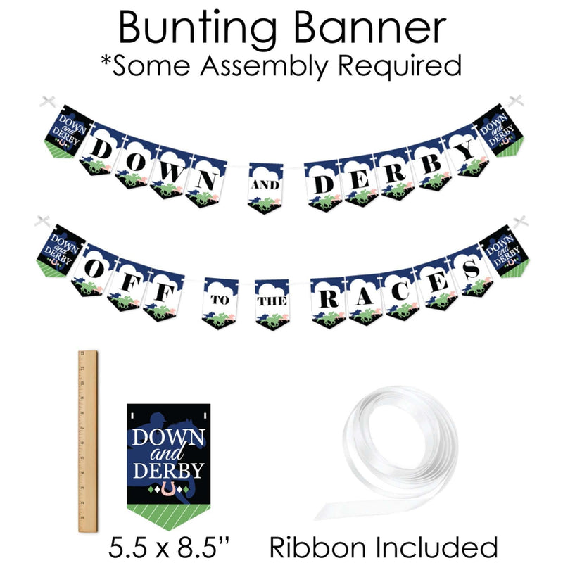Kentucky Horse Derby - Banner and Photo Booth Decorations - Horse Race Party Supplies Kit - Doterrific Bundle