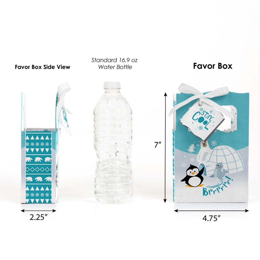 Arctic Polar Animals - Winter Baby Shower or Birthday Party Favor Boxes - Set of 12