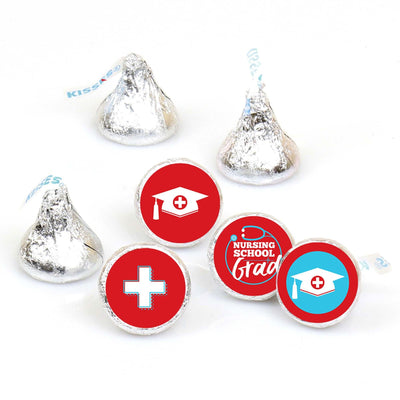 Nurse Graduation - Round Candy Labels Medical Nursing Graduation Party Favors - Fits Hershey's Kisses 108 ct